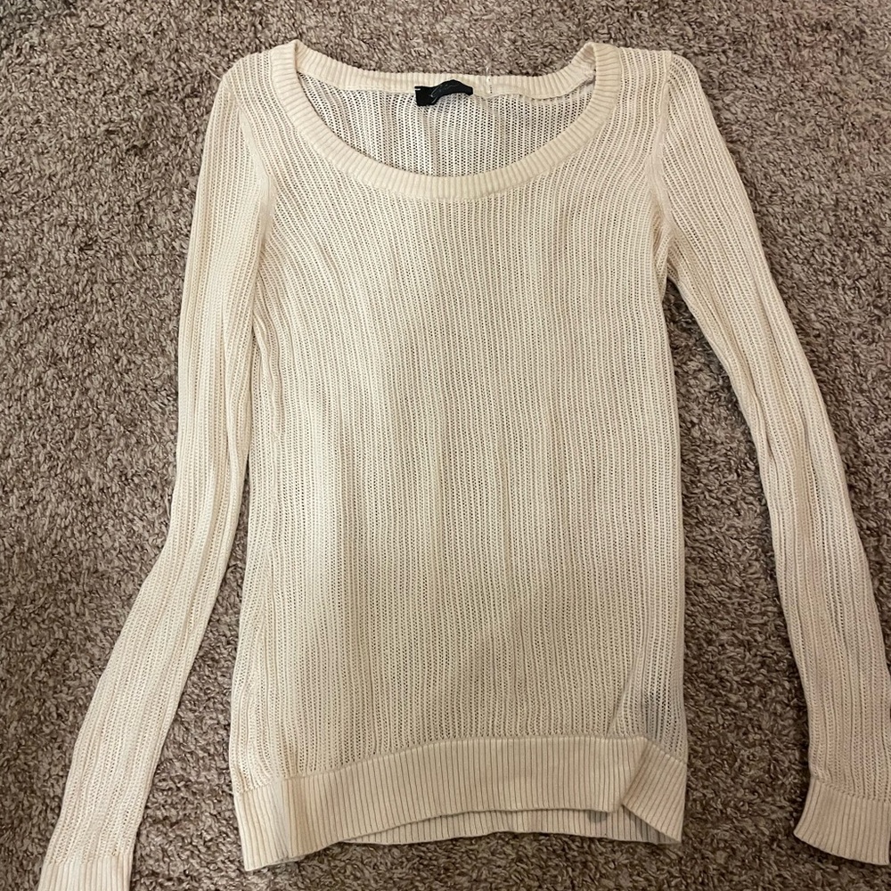 Sheer cream sweater